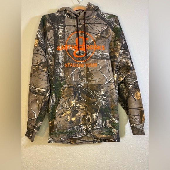 Other - Garth Brooks Stadium Tour Camouflage Hoodie with Orange Logo Size L